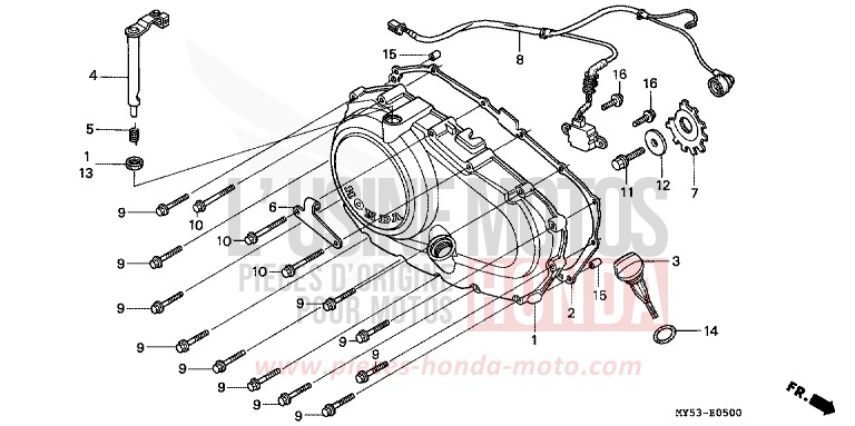KURBELGEHAEUSEABDECKUNG von CB1300 Super Bold'or ABS FIGHTING RED (R134) von 1994